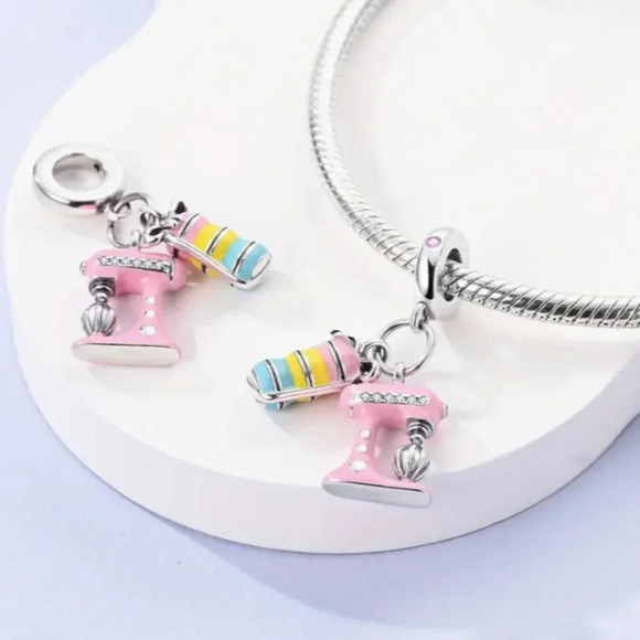 Cute Colorful Food Dough Mixer Bracelet Necklace Silverplated pendant charm - Picture 3 of 3